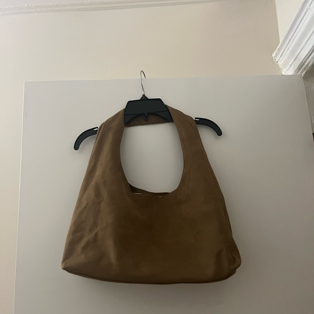 Stradivarius Tan Faux Suede Tote Bag